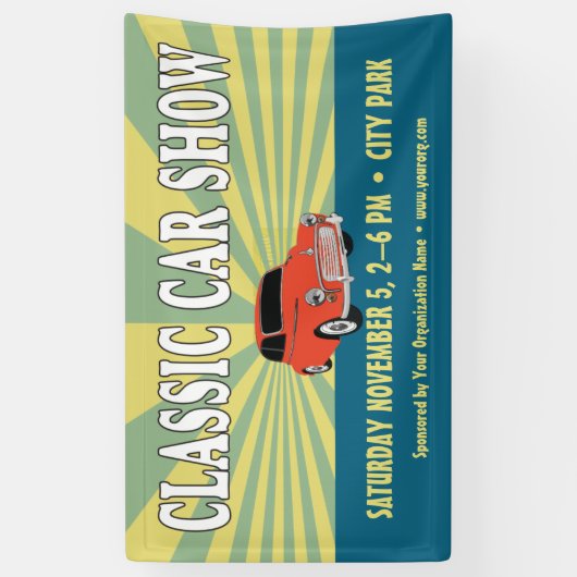 Klassisches Auto im Retro-Stil anzeigen Banner (Vertikal)