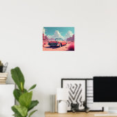 Klassisches Auto in der Wüste Poster (Heimbüro)