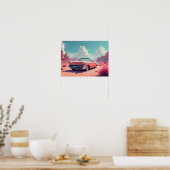Klassisches Auto in der Wüste Poster (Küche)
