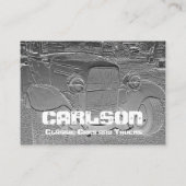 Klassisches Auto mit Embossed Look Visitenkarte (Rückseite)