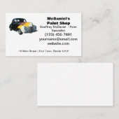 Klassisches Auto mit gelber roter Flamme - Visiten Visitenkarte (Vorne/Hinten)