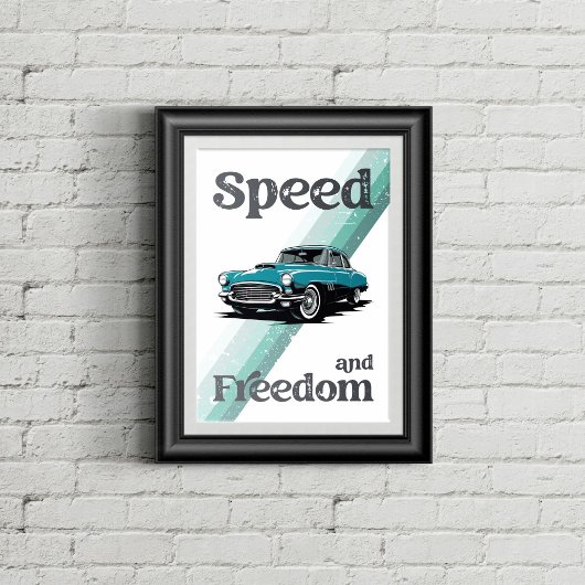 Klassisches Auto mit Typografie. Poster
