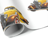 Klassisches Auto moderne Coolness Geschenkpapier (Rolleneckpunkt)