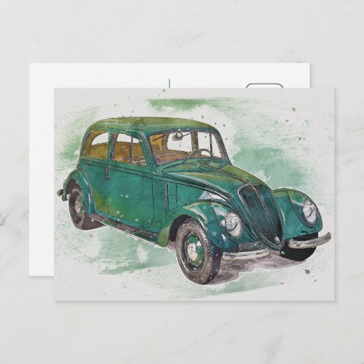 Klassisches Auto Postkarte (Vorne/Hinten)
