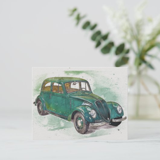 Klassisches Auto Postkarte (Stehend Vorderseite)