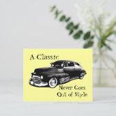 Klassisches Auto Postkarte (Stehend Vorderseite)