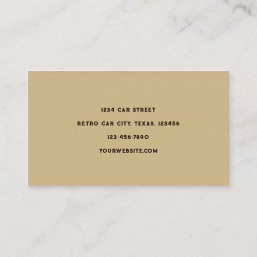 Klassisches Auto Vintag Red Rustic Visitenkarte (Rückseite)