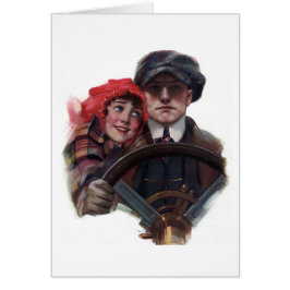 Klassisches Auto Vintag romantisches Winterpaar