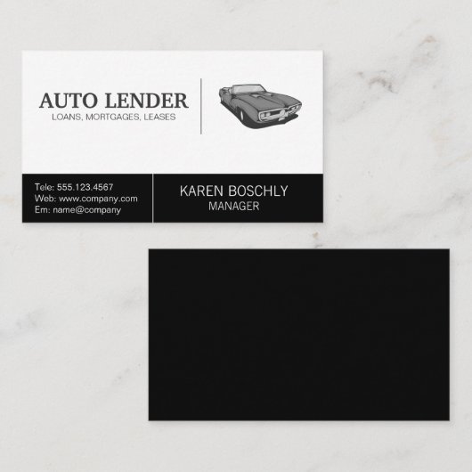 Klassisches Auto Visitenkarte (Vorne/Hinten)