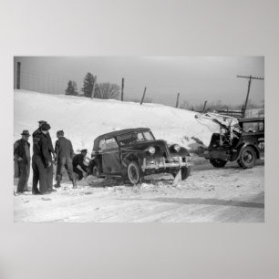 Klassisches Auto Wreck, 1940 Poster