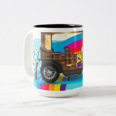 Klassisches Auto Zweifarbige Tasse (Vorderseite Links)