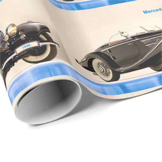 Klassisches Autobild für glänzendes Papier Geschenkpapier (Rolleneckpunkt)