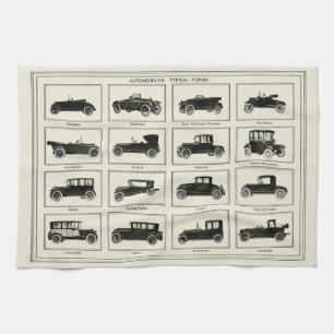 Klassisches Automobil Auto Diagramm Vintage Kunst Geschirrtuch