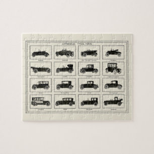 Klassisches Automobil Auto Diagramm Vintage Kunst Puzzle