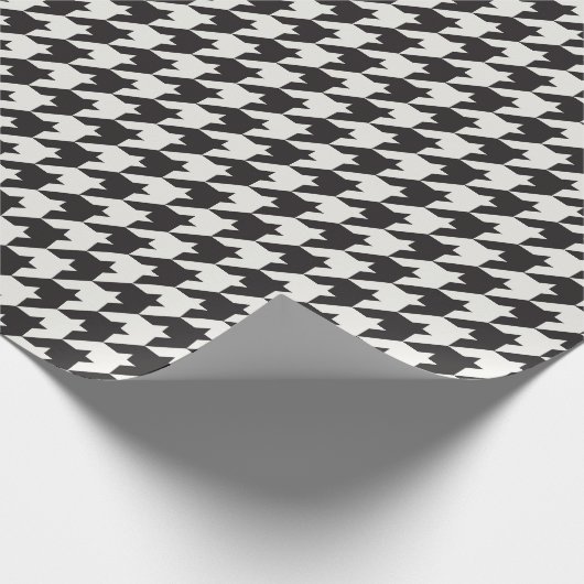 Klassisches B&W Hahnentrittmuster-Muster Geschenkpapier (Ecke)