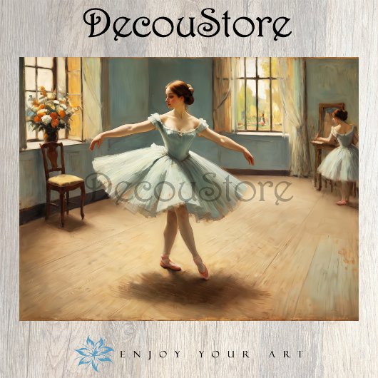 Klassisches Ballettstudio-Decoupage Seidenpapier