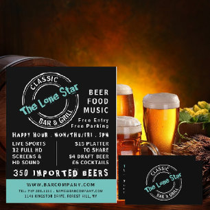 Klassisches Bar & Grill-Logo, Pub/Brauerei Visitenkarte