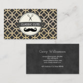 Klassisches Barber Shop Circle Muster Visitenkarte (Vorne/Hinten)