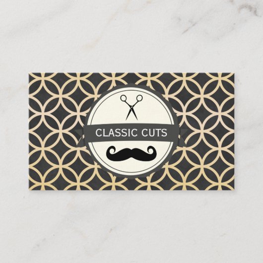 Klassisches Barber Shop Circle Muster Visitenkarte (Vorderseite)