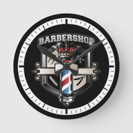Klassisches Barbershop-Logo Runde Wanduhr