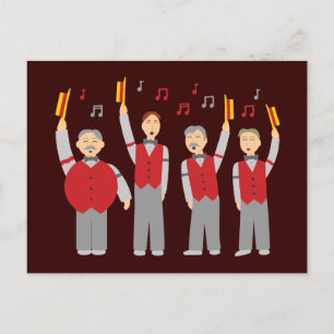 Klassisches Barbershop-Quartett Postkarte