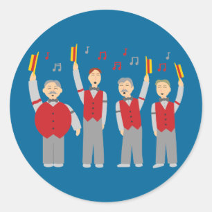 Klassisches Barbershop-Quartett Runder Aufkleber