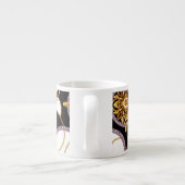 Klassisches Barockgold und Schwarz Espressotasse (Rückseite)