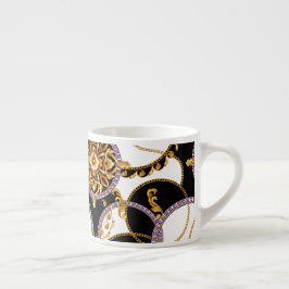 Klassisches Barockgold und Schwarz Espressotasse