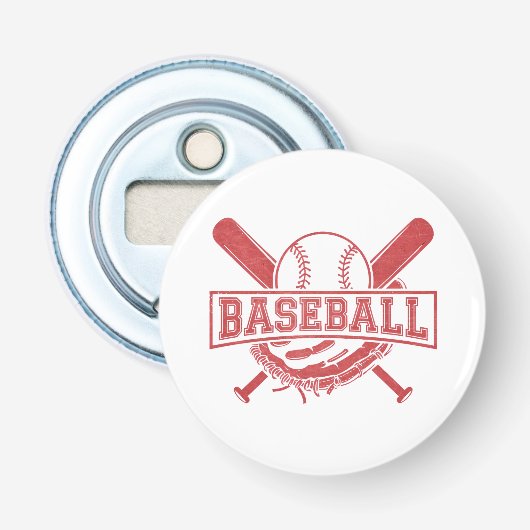 Klassisches Baseball-Emblem Flaschenöffner (Vorderseite)