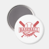 Klassisches Baseball-Emblem Magnet (Vorderseite/Rückseite)
