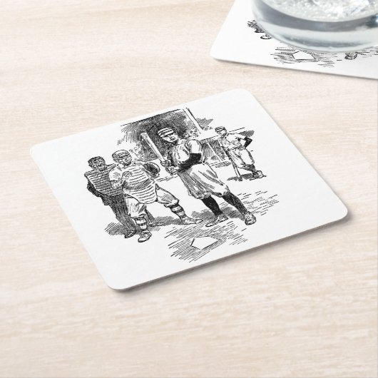 Klassisches Baseball-Untersetzer-Set Rechteckiger Pappuntersetzer (angewinkelt)