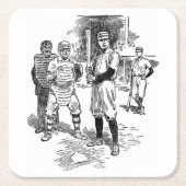 Klassisches Baseball-Untersetzer-Set Rechteckiger Pappuntersetzer (Vorderseite)