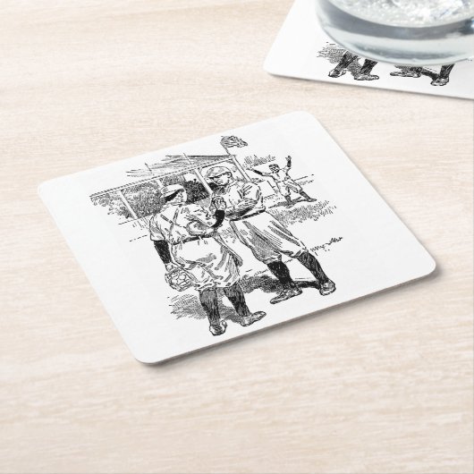 Klassisches Baseball-Untersetzer-Set Rechteckiger Pappuntersetzer (angewinkelt)