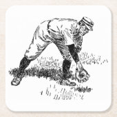 Klassisches Baseball-Untersetzer-Set Rechteckiger Pappuntersetzer (Vorderseite)