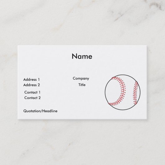 klassisches Baseballdesign Visitenkarte (Vorderseite)