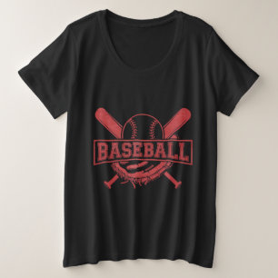 Klassisches BaseballEmblem Große Größe T-Shirt