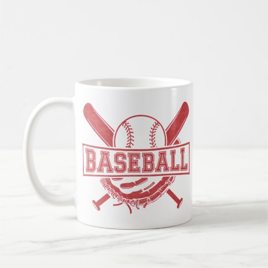 Klassisches BaseballEmblem Kaffeetasse (Links)
