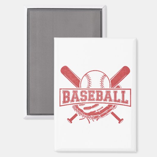 Klassisches BaseballEmblem Magnet (Vorderseite/Rückseite)