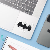 Klassisches Batman-Logo Aufkleber (Laptop mit iPhone)