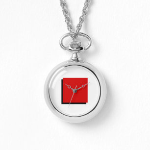 Klassisches Bauhaus Art Roter Platz Necklace Armbanduhr