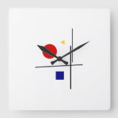 Klassisches Bauhaus-Design Quadratische Wanduhr (Vorderseite)