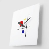 Klassisches Bauhaus-Design Quadratische Wanduhr (Winkel)