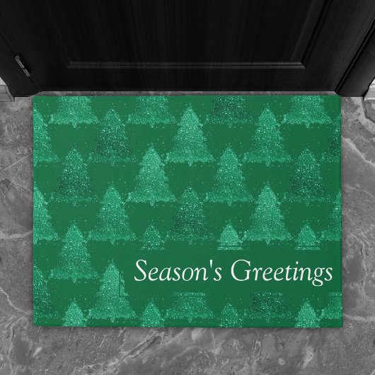Klassisches Baummuster | Bold Kelly Green Christma Fußmatte
