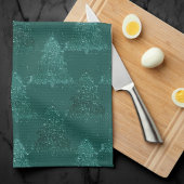 Klassisches Baummuster | Bold Kelly Green Christma Geschirrtuch