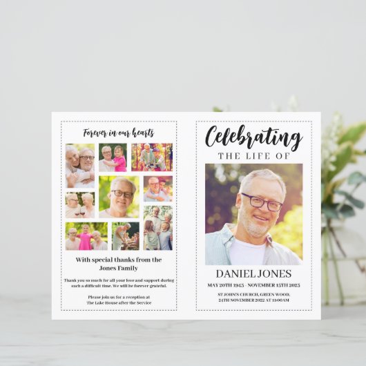 Klassisches Beerdigungsprogramm für Männer (Stehend Vorderseite)