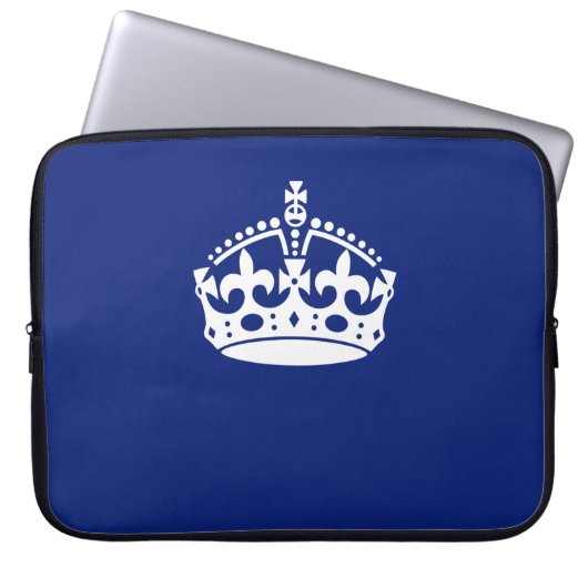 Klassisches Behieltest-Kronensymbol auf Navy Blue Laptopschutzhülle (Vorderseite)