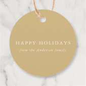 Klassisches Beige Holiday Handmade Backgeschenk Geschenkanhänger (Rückseite)