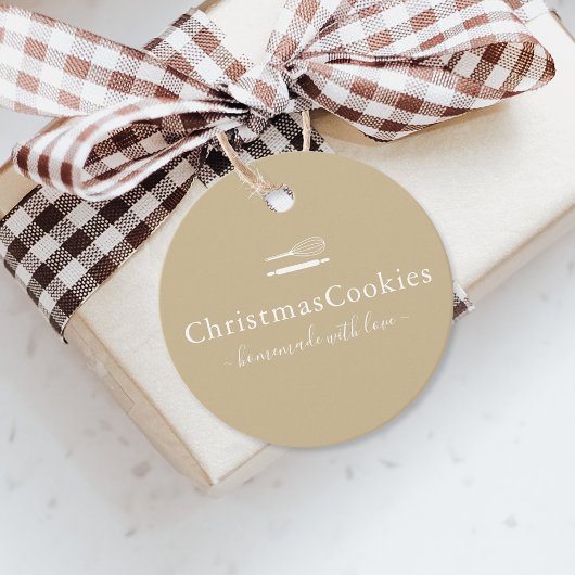Klassisches Beige Holiday Handmade Backgeschenk Geschenkanhänger