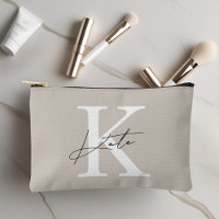 Klassisches Beige Monogram Bridesmaid-Geschenk