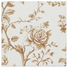Klassisches Beige-Rosen-Toile-Muster Stoff